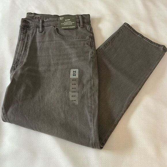 Black Jeans Mens 50 32 Tapered Mutual Weave - Picture 1 of 4